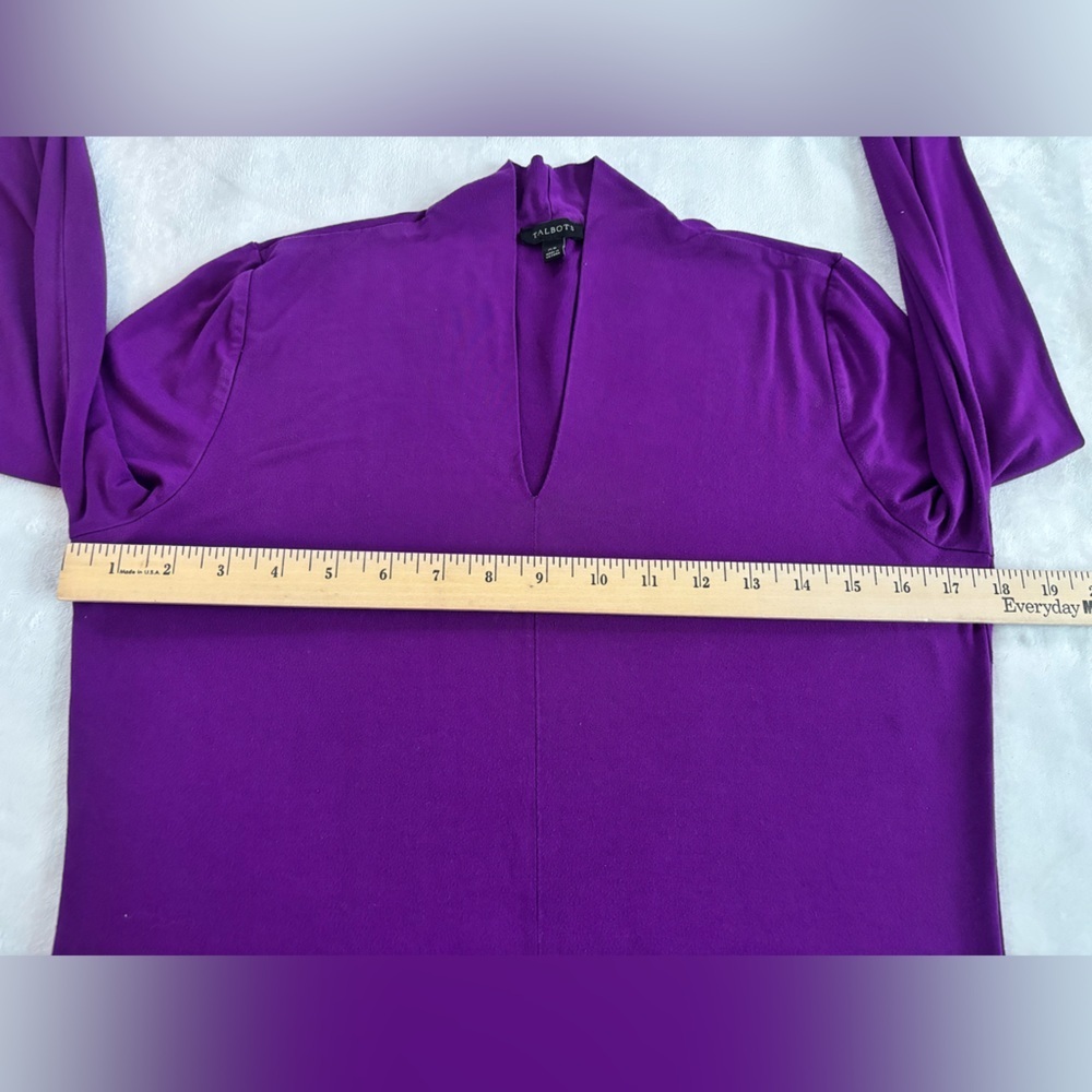 Talbots Purple V-Neck Long Sleeve Top Rayon Spandex Stretch Size XS - Picture 5 of 8